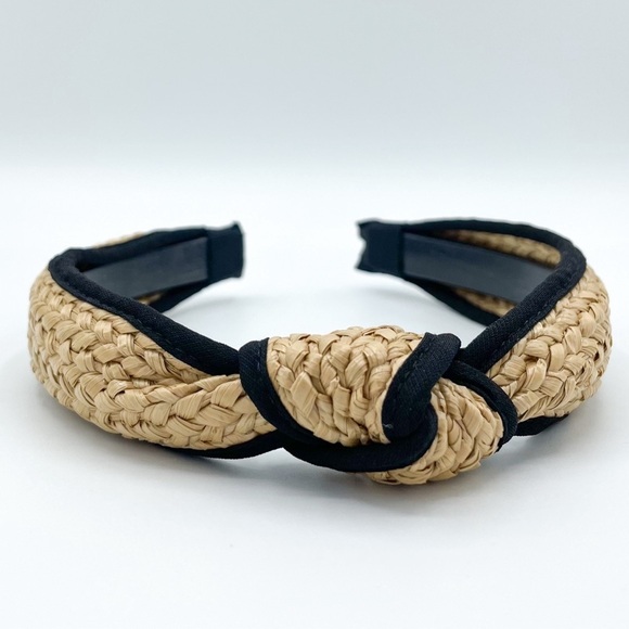 Set of 2 Straw Knot Headbands - Picture 2 of 7